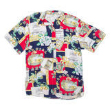 Pan Malt Womens Shirt Blue Viscose Colourblock UK 10