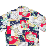 Pan Malt Womens Shirt Blue Viscose Colourblock UK 10