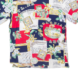 Pan Malt Womens Shirt Blue Viscose Colourblock UK 10