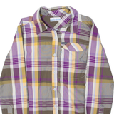 COLUMBIA Womens Shirt Purple Nylon Check Long Sleeve XS