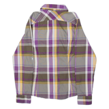 COLUMBIA Womens Shirt Purple Nylon Check Long Sleeve XS