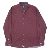 PIERRE CARDIN Mens Shirt Red Spotted Long Sleeve 2XL