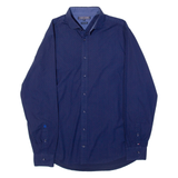 TOMMY HILFIGER New York Fit Mens Shirt Blue Spotted Long Sleeve M