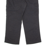 DICKIES Workwear Cargo Mens Twill Trousers Black Regular Wide-Leg W38 L30