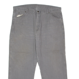DICKIES Carpenter Workwear Mens Canvas Trousers Grey Regular Straight W40 L30