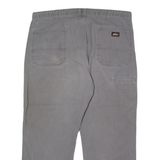DICKIES Carpenter Workwear Mens Canvas Trousers Grey Regular Straight W40 L30