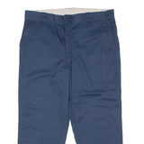 DICKIES Blanket Lined Workwear Mens Twill Trousers Blue Regular Straight W38 L28