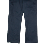 DICKIES Workwear Cargo Mens Twill Trousers Blue Relaxed Wide-Leg W38 L34