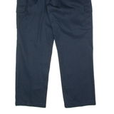 DICKIES Workwear Cargo Mens Twill Trousers Blue Relaxed Wide-Leg W38 L34