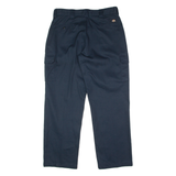 DICKIES Workwear Cargo Mens Twill Trousers Blue Relaxed Wide-Leg W38 L34