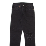 LEVI'S 501 Jeans Distressed Womens Grey Regular Straight W27 L30