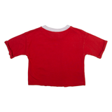 ADIDAS Cropped Womens T-Shirt Red UK 10