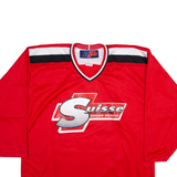SP Switzerland National Team Mens Jersey Red Long Sleeve V-Neck L
