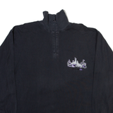 SPORTING LIFE Mens T-Shirt Grey Long Sleeve 1/4 Zip L