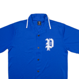 FSBN Button Up Mens T-Shirt Blue Collared M