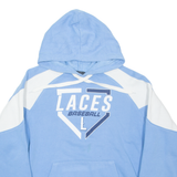 HOLLOWAY Laces Baseball Mens Blue Hoodie USA L