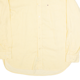 TOMMY HILFIGER Mens Shirt Yellow Pinstripe Long Sleeve L