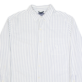 CHAPS Mens Shirt White Striped Long Sleeve XL