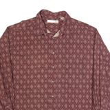 MUNSINGWEAR Mens Shirt Maroon Crazy Pattern Long Sleeve XL