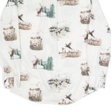 CHAPS Outdoor Scenic Mens Shirt White Crazy Pattern Long Sleeve S