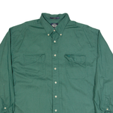 DOCKERS Mens Plain Shirt Green Long Sleeve L