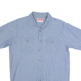 WRANGLER Mens Plain Shirt Blue M