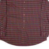 LL BEAN Mens Shirt Maroon Plaid Long Sleeve XL