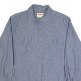 WRANGLER Mens Plain Shirt Blue Long Sleeve M