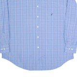 NAUTICA Mens Shirt Blue Check Long Sleeve XL