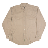 TIMBERLAND Weathergear Mens Plain Shirt Brown Long Sleeve S