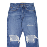 LEVI'S 501 BIG E Jeans Distress Womens Blue Regular Straight Stone Wash W28 L26