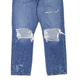 LEVI'S 501 BIG E Jeans Distress Womens Blue Regular Straight Stone Wash W28 L26