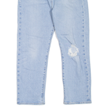 LEVI'S Wedgie BIG E Distressed Womens Jeans Blue Straight Stone Wash W29 L26