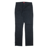 DICKIES Womens Trousers Black Slim Straight W30 L30