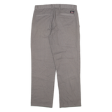DICKIES Mens Trousers Grey Regular Straight W32 L28