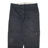 DICKIES Mens Trousers Black Loose Straight W38 L32