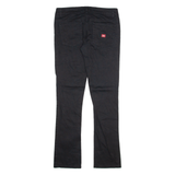 DICKIES Womens Trousers Black Slim Straight W30 L31