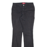 DICKIES Womens Trousers Black Slim Straight W25 L31