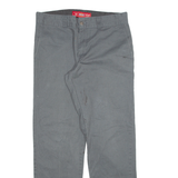 DICKIES Mens Trousers Grey Slim Straight W32 L30