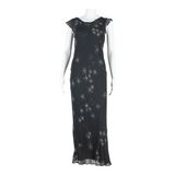 WHISTLES Star Design Womens Maxi Dress Grey Viscose Sleeveless Long UK 8