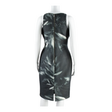 COAST Womens Bodycon Dress Grey Striped Sleeveless Midi UK 12