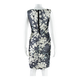 COAST Womens Bodycon Dress Grey Silk Floral Sleeveless Knee Length UK 8