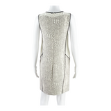 WHISTLES Womens Shift Dress Cream Animal Print Sleeveless Midi UK 6