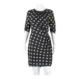 WHISTLES Womens Pencil Dress Green Silk Check Short Sleeve Knee Length UK 10