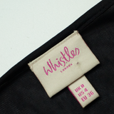 WHISTLES Womens Slip Dress Black Nylon Sleeveless Knee Length UK 10