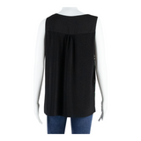 MONSOON Womens Printed Vest Black V-Neck Sleeveless Floral UK 14