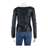 DKNY Womens Printed Top Brown Long Sleeve Animal Print M