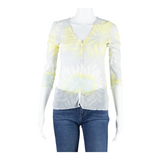 COAST Belted Womens Printed Shirt Grey V-Neck 3/4 Sleeve Floral UK 12