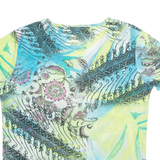 BIAGGINI Womens Printed Top Blue V-Neck Floral L