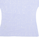 Rhinestone Womens Printed Top Purple M